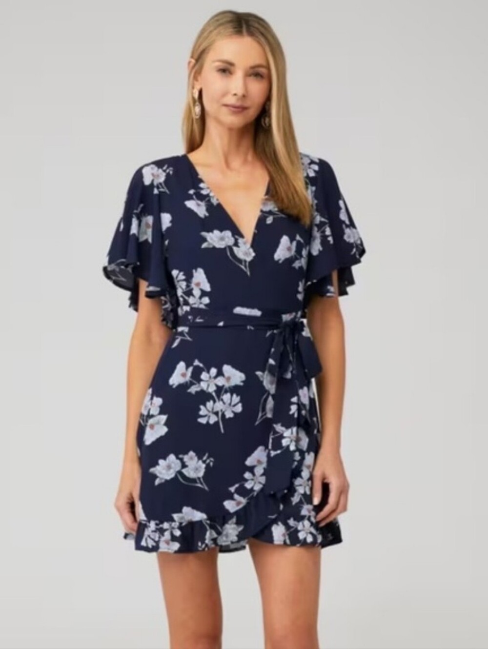 Wrap Floral Ruffle Dress